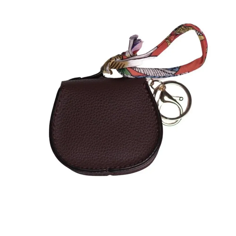 Mini Chocolate Bag Keychain Bag Charm, PU Leather Coin Purse Change Pouch, NWT
